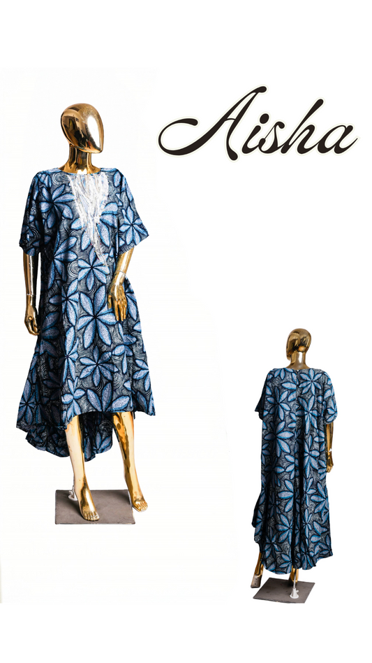 Aisha - Low Rise Ankara Vlisco Dress with Embellishments