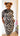 Nkem - Big Adire Knee Length Dress with Lace and Beads Embellishments