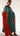 Ire - Turquoise Silk Kaftan with Rust-Orange Lining, wide sleeves, and Black Lace Neckline Detail